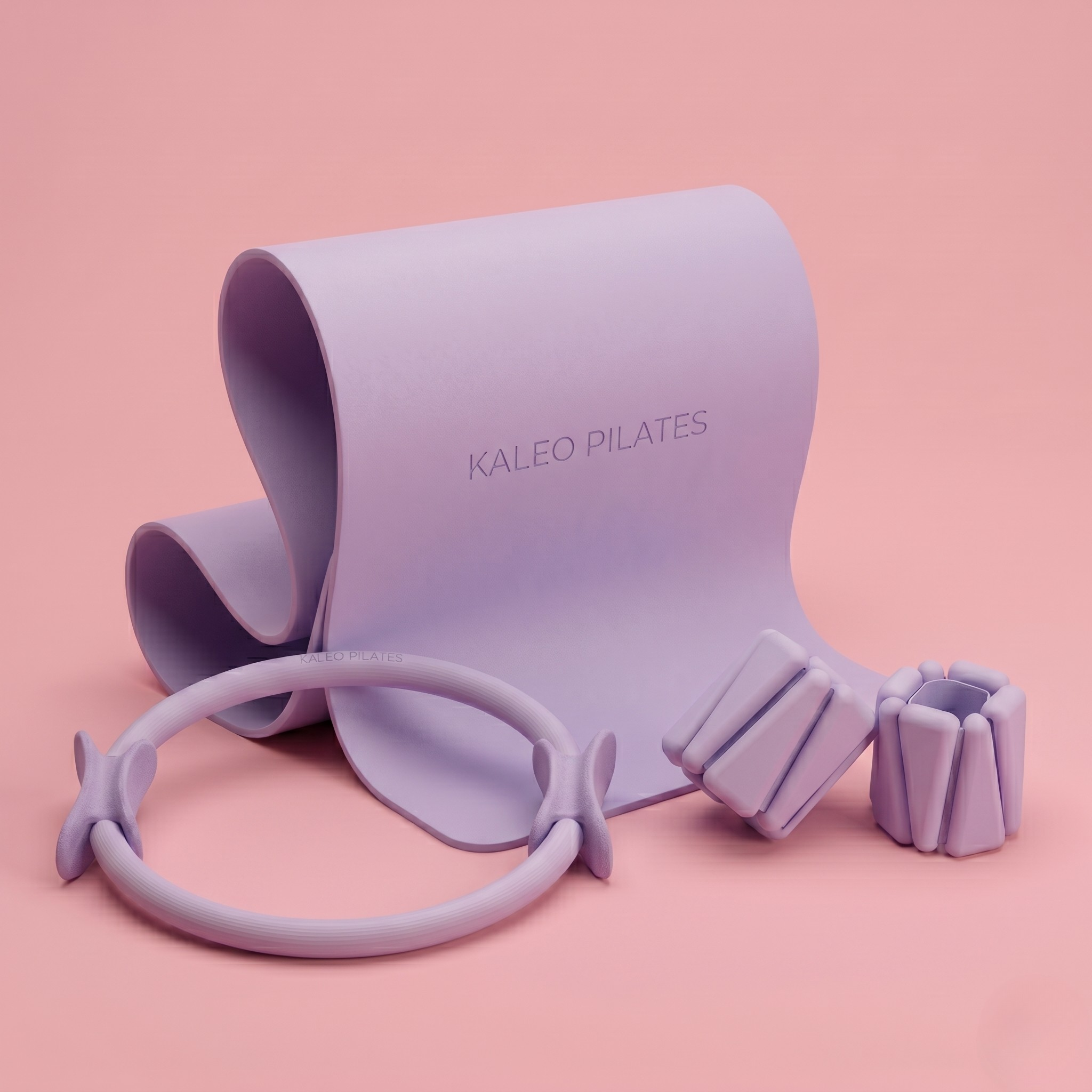 Pilates-Premium-Set – Matte, Kreis & Gewichtsmanschetten